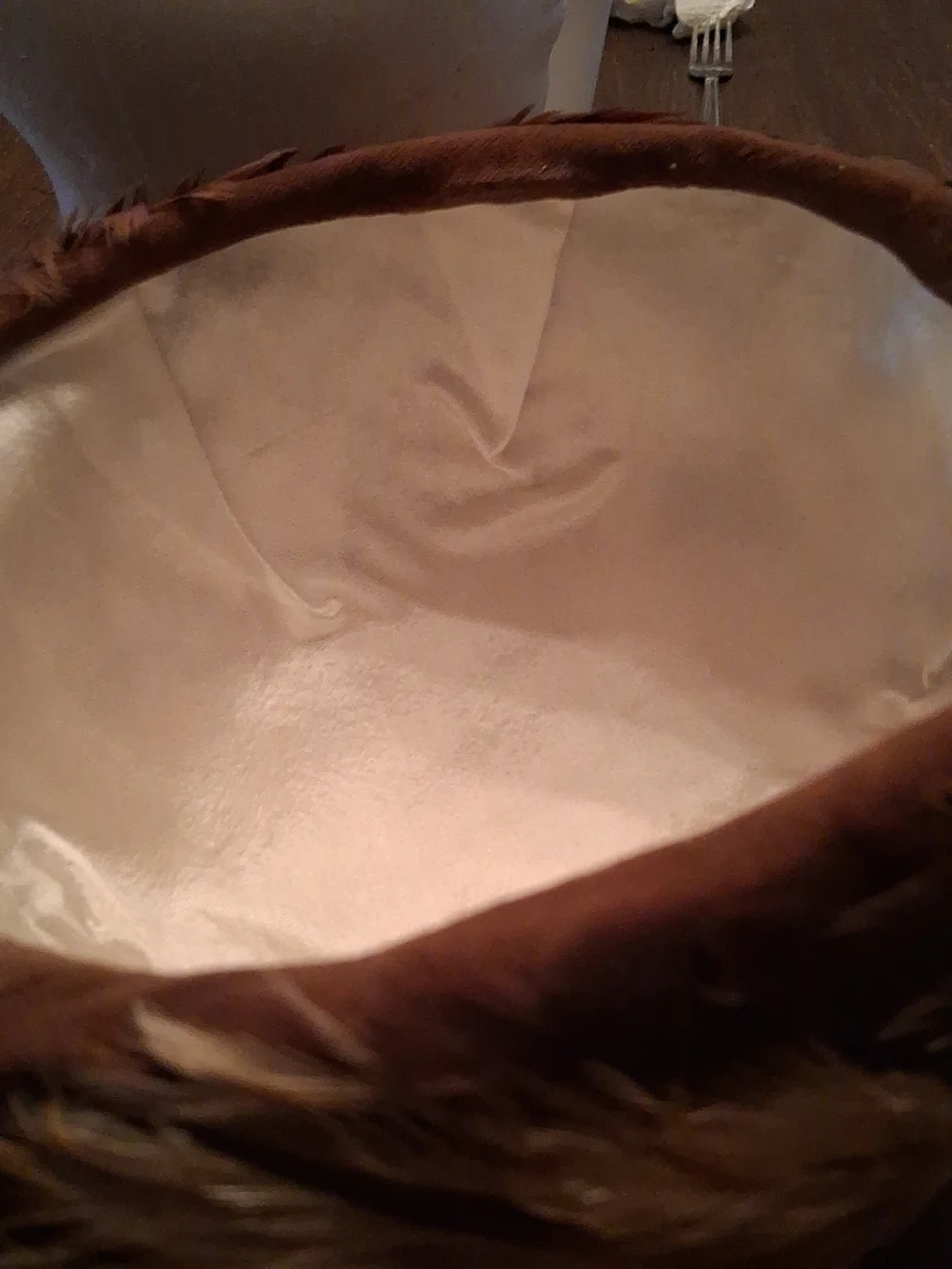 Large Feather Cloche Hat in Brown and Tan